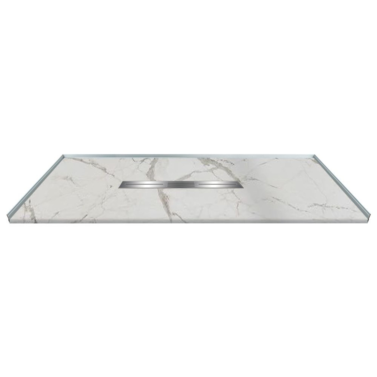 Samuel Mueller SMFZSP6042C-60 Trimslate Plus 60-In X 42-In Zero Threshold Shower Base With Center Drain, Dolomite