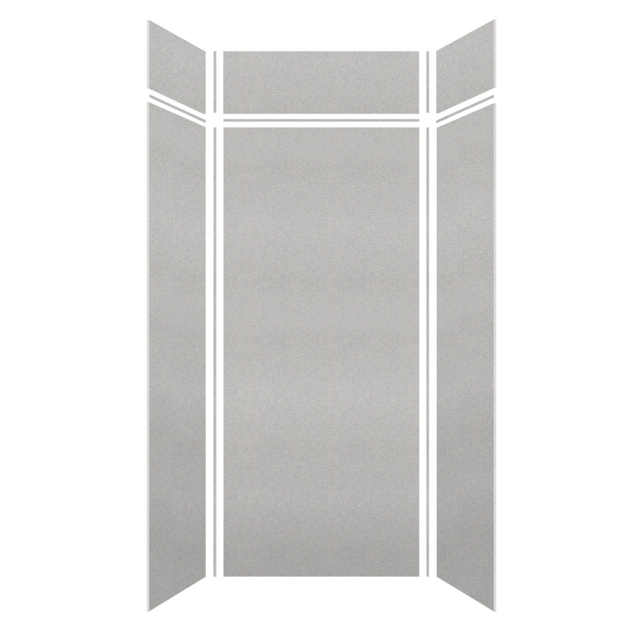 Samuel Mueller 36-in x 36-in x 84/12-in Glue to Wall 6-Piece Transition Shower Wall Kit, Grey Stone/Velvet