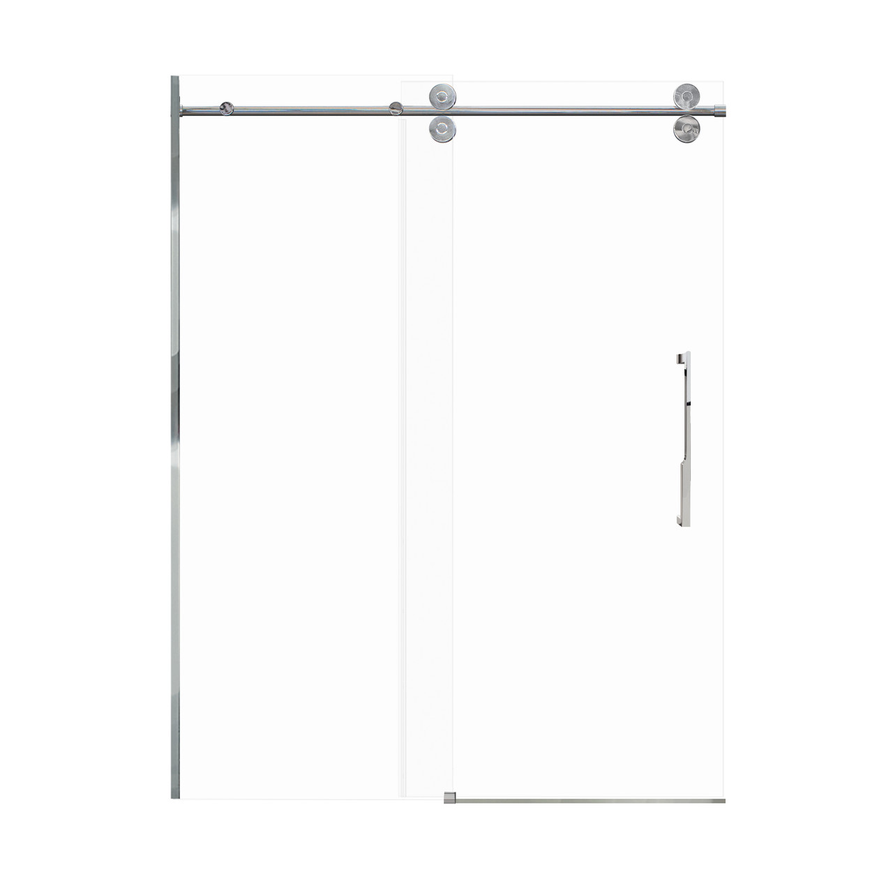 Samuel Mueller Teutonic Plus 60-in X 80-in Barn Shower Door with 3/8-in Low Iron Glass and Juliette Double-Sided Handle, Polished Chrome