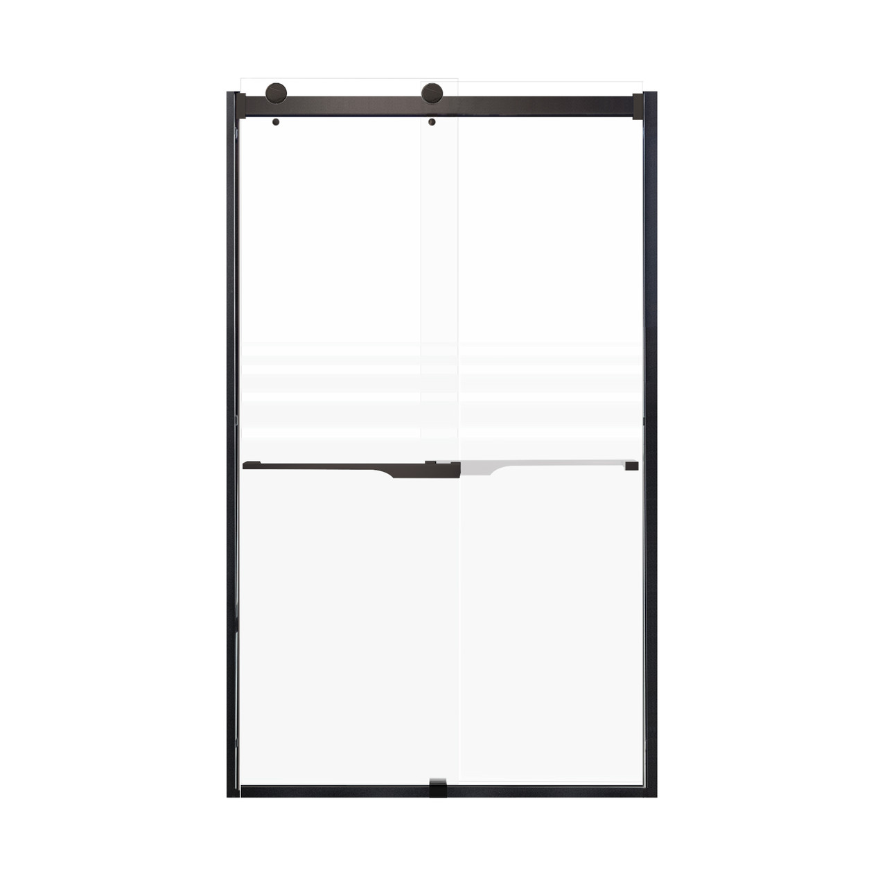 Samuel Mueller Brevity 48-in X 80-in By-Pass Shower Door with 5/16-in Frost Glass and Juliette Handle, Matte Black
