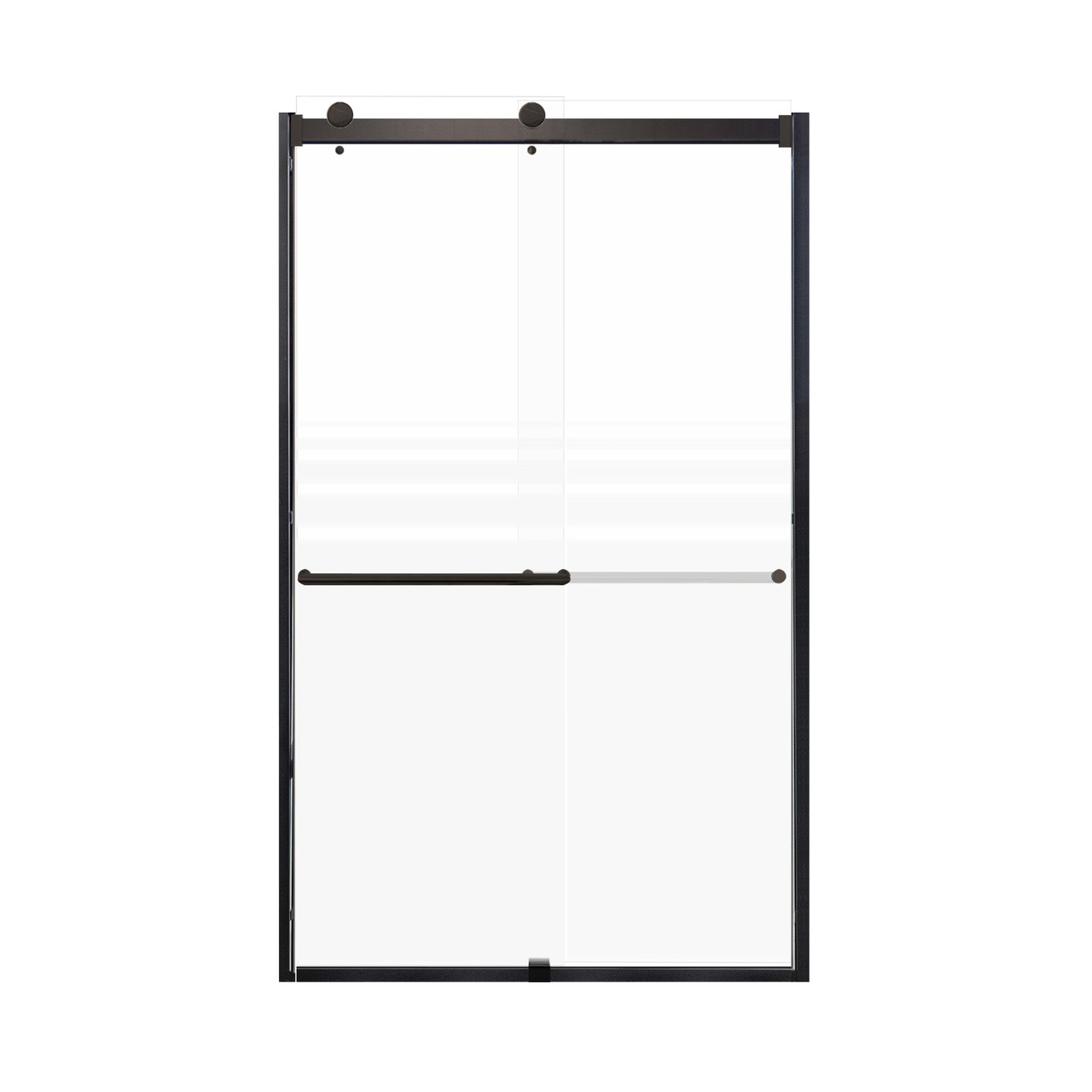Samuel Mueller Brevity 48-in X 80-in By-Pass Shower Door with 5/16-in Frost Glass and Tyler Handle, Matte Black