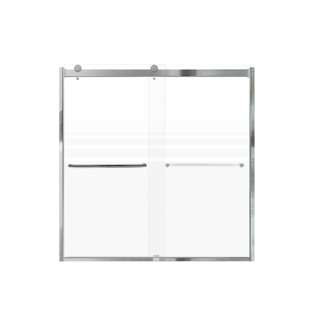 Samuel Mueller Brevity 60-in X 62-in By-Pass Bathtub Door with 5/16-in Frost Glass and Contour Handle, Polished Chrome