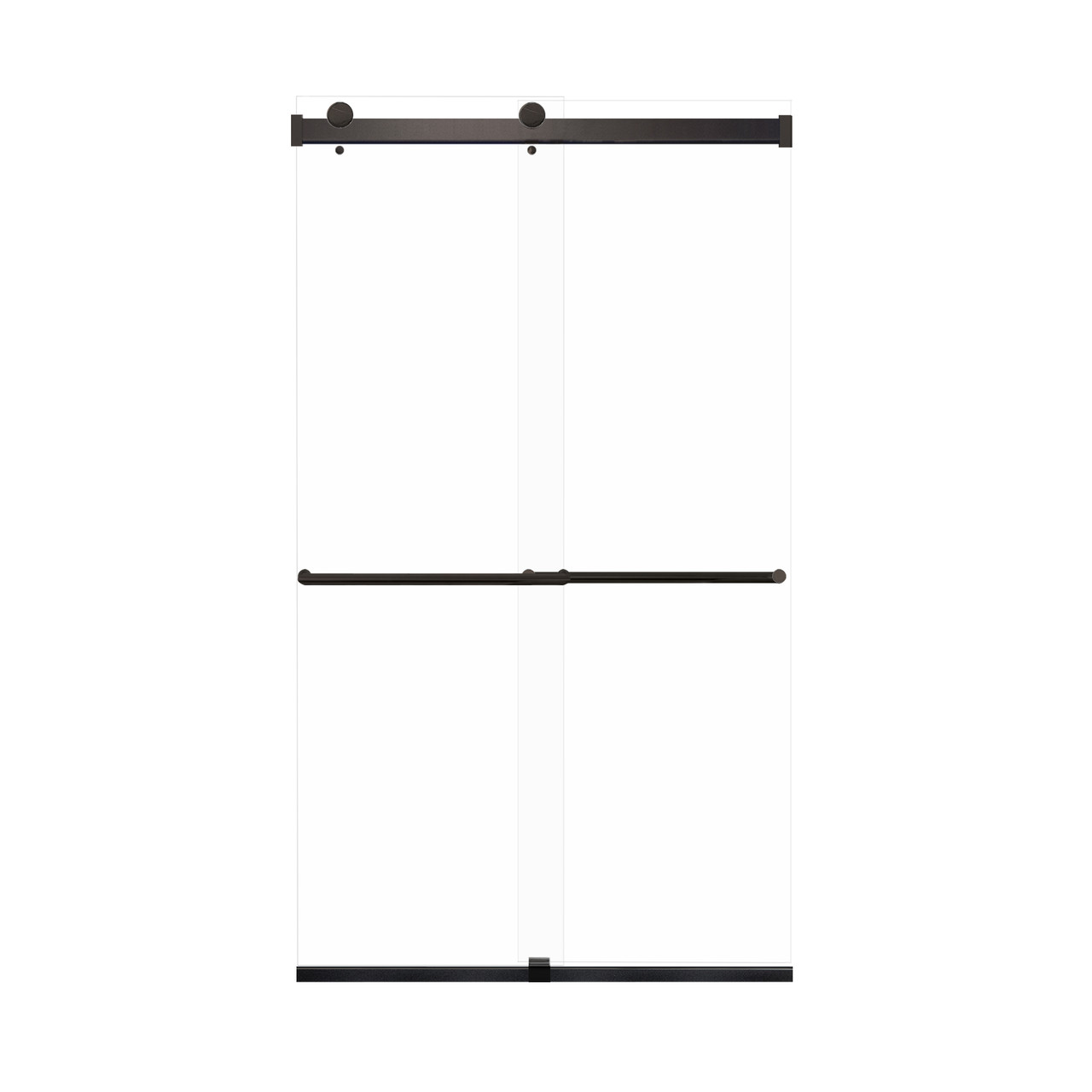 Samuel Mueller Brevity 48-in X 80-in By-Pass Shower Door with 5/16-in Clear Glass and Tyler Handle, Matte Black