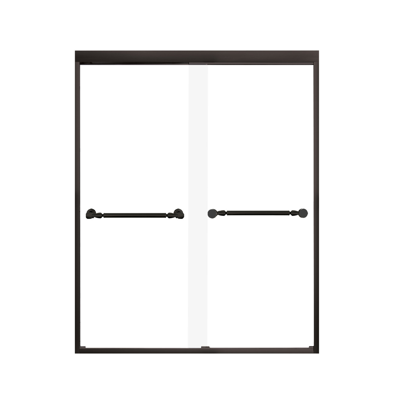Samuel Mueller Franklin 60-in X 76-in By-Pass Shower Door with 5/16-in Clear Glass and Nicholson Handle, Matte Black