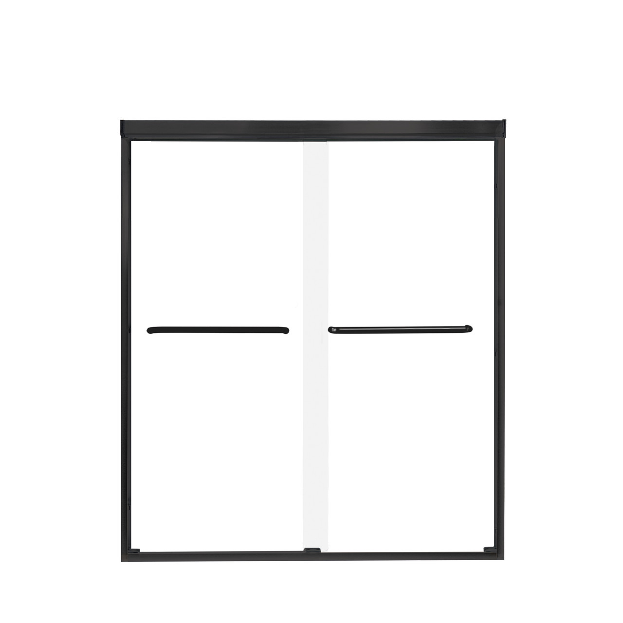 Samuel Mueller Cecelia 60-in X 70-in By-Pass Shower Door with 1/4-in Clear Glass and Contour Handle, Matte Black