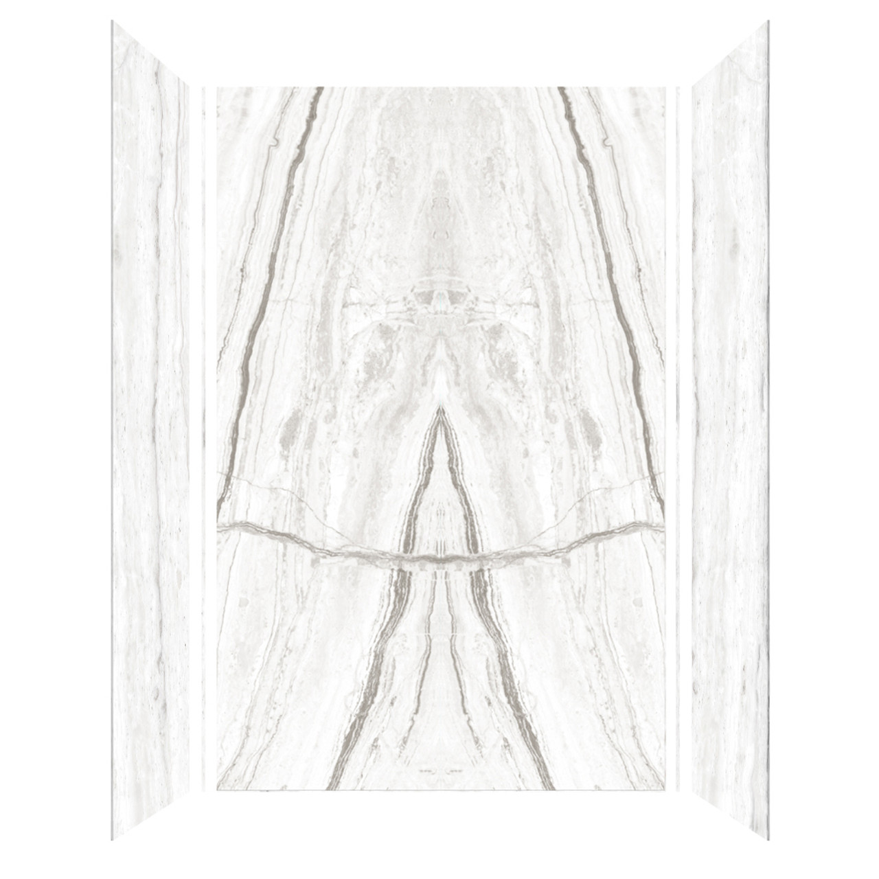 Samuel Mueller Trinity 60-in X 48-in X 96-in Shower Wall Kit, Bookmatched Glossy Sabana Grey