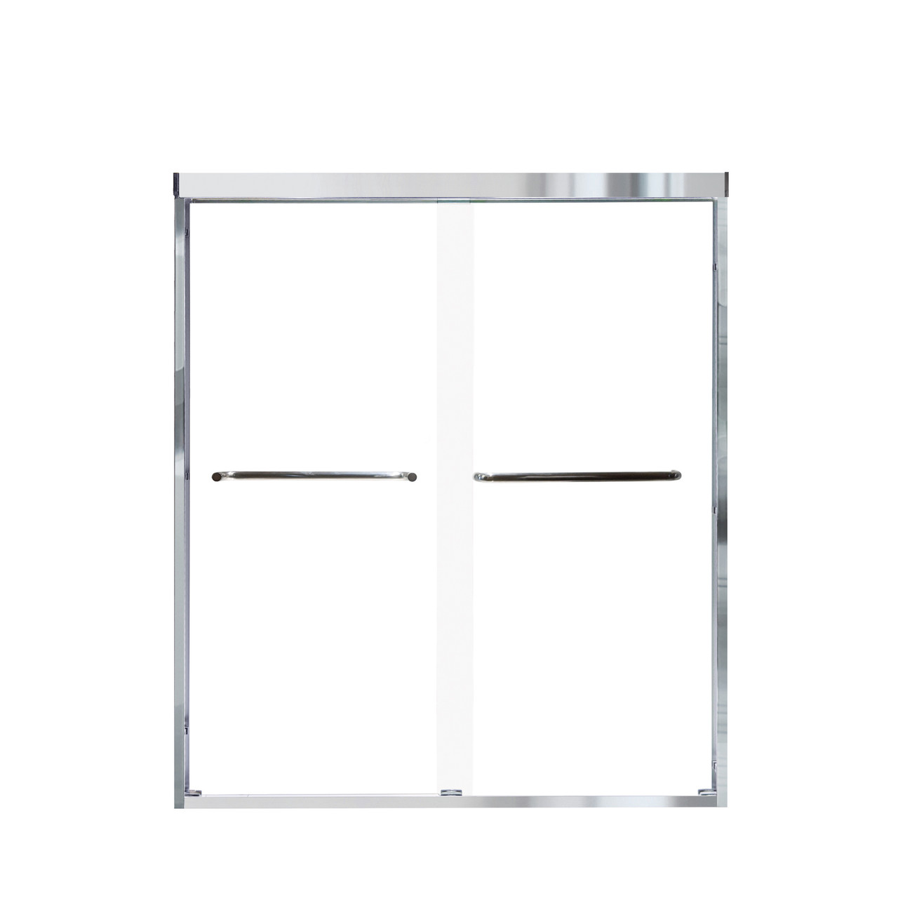 Samuel Mueller Cecelia 60-in X 70-in By-Pass Shower Door with 1/4-in Clear Glass and Contour Handle, Polished Chrome