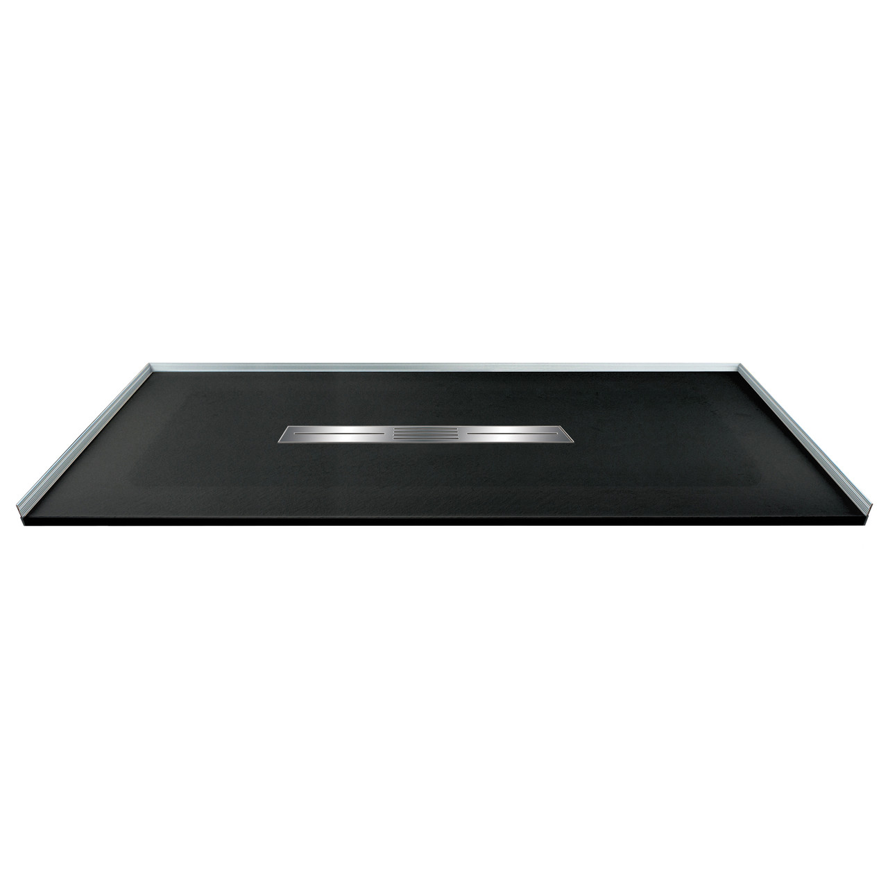 Samuel Mueller SMFZS7248C-09 Trimslate 72-In X 48-In Zero Threshold Shower Base With Center Drain, Black
