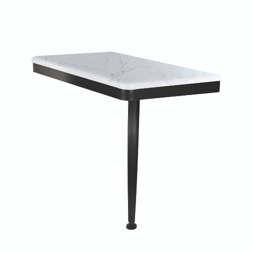 Samuel Mueller 24in x 12in Right-Hand Shower Seat with PVD Coated Matte Black Frame and Leg