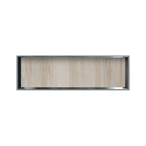 Samuel Mueller 46.5-in Recessed Stainless Steel Horizontal Shower Storage Pod Rear Lined  Jupiter Stone