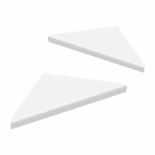 Samuel Mueller 9-in Solid Surface Corner Shelves Pair with Brackets, White