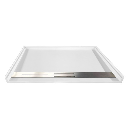 Samuel Mueller SMFTD6034-31 60-In X 34-In Trench Drain Shower Base With Center Drain, White
