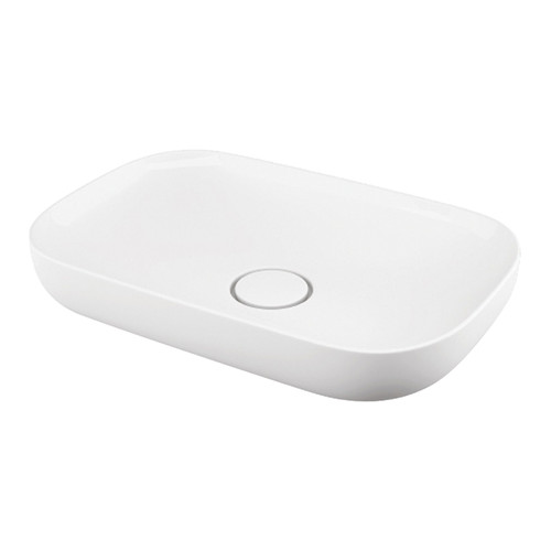 Samuel Mueller 23.63-in Rectangular Vitreous China Vessel Sink White