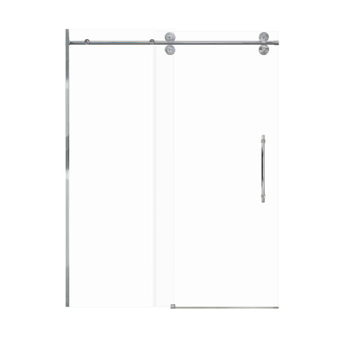 Samuel Mueller Teutonic Plus 60-in X 80-in Barn Shower Door with 3/8-in Low Iron Glass and Barrington Plain Double-Sided Handle, Polished Chrome