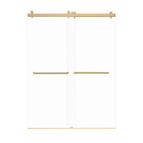 Samuel Mueller Bradley 60-in X 80-in By-Pass Shower Door with 3/8-in Low Iron Glass and Contour Handle, Champagne Bronze