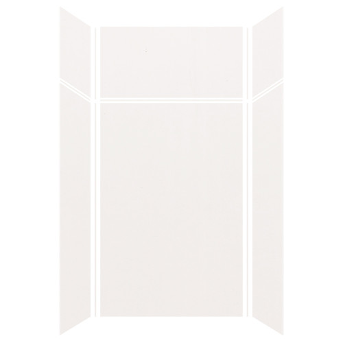 Samuel Mueller 48-in x 36-in x 72/24-in Glue to Wall 3-Piece Transition Shower Wall Kit, White