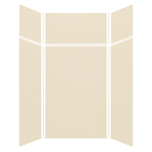 Samuel Mueller 48-in x 48-in x 72/24-in Glue to Wall 3-Piece Transition Shower Wall Kit, Biscuit