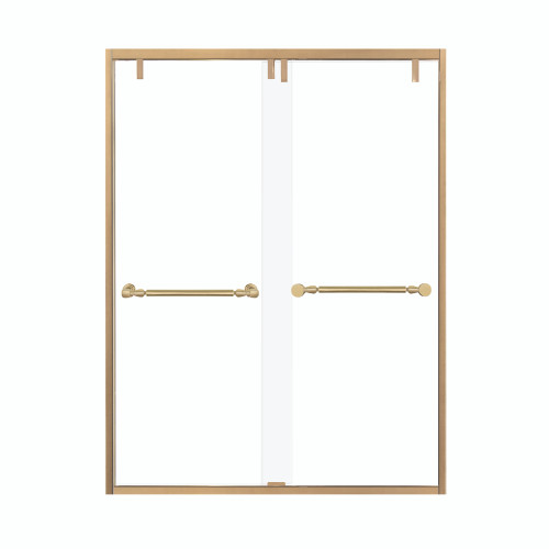 Samuel Mueller Eye Drop 60-in X 80-in By-Pass Shower Door with 3/8-in Low Iron Glass and Nicholson Handle, Champagne Bronze