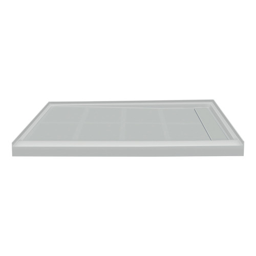 Samuel Mueller 48-in x 32-in Single Threshold Right Hand Concealed Drain Shower Base, Grey