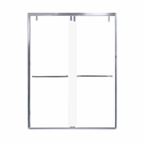Samuel Mueller Eye Drop 60-in X 80-in By-Pass Shower Door with 3/8-in Low Iron Glass and Contour Handle, Polished Chrome