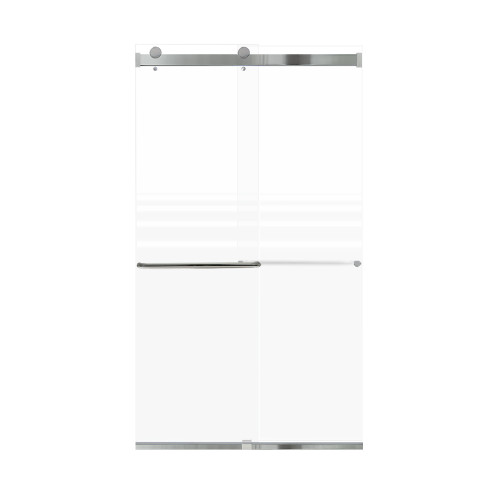 Samuel Mueller Brevity 48-in X 80-in By-Pass Shower Door with 5/16-in Frost Glass and Contour Handle, Polished Chrome