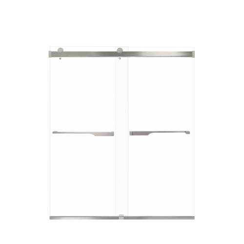 Samuel Mueller Brevity 60-in X 70-in By-Pass Shower Door with 5/16-in Clear Glass and Juliette Handle, Brushed Stainless