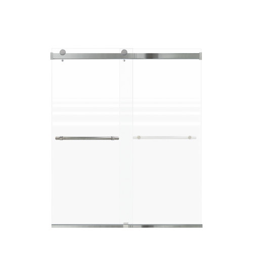 Samuel Mueller Brevity 60-in X 70-in By-Pass Shower Door with 5/16-in Frost Glass and Barrington Knurled Handle, Polished Chrome