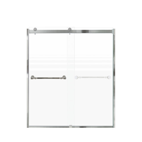 Samuel Mueller Brevity 60-in X 70-in By-Pass Shower Door with 5/16-in Frost Glass and Nicholson Handle, Polished Chrome