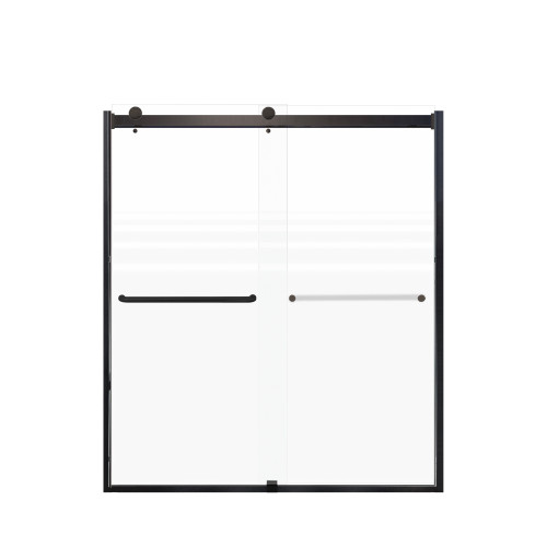 Samuel Mueller Brevity 60-in X 70-in By-Pass Shower Door with 5/16-in Frost Glass and Contour Handle, Matte Black