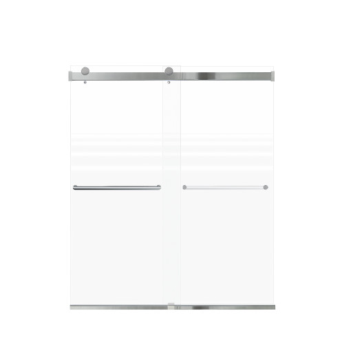 Samuel Mueller Brevity 60-in X 70-in By-Pass Shower Door with 5/16-in Frost Glass and Tyler Handle, Polished Chrome
