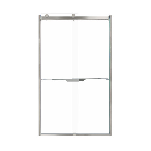 Samuel Mueller Brevity 48-in X 80-in By-Pass Shower Door with 5/16-in Frost Glass and Juliette Handle, Brushed Stainless