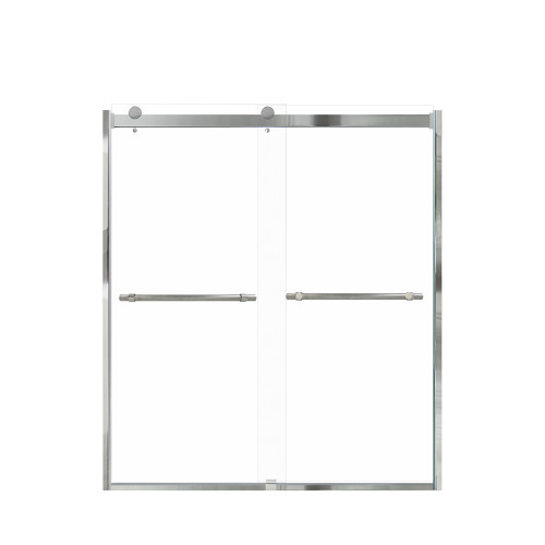 Samuel Mueller Brevity 60-in X 70-in By-Pass Shower Door with 5/16-in Clear Glass and Barrington Knurled Handle, Polished Chrome