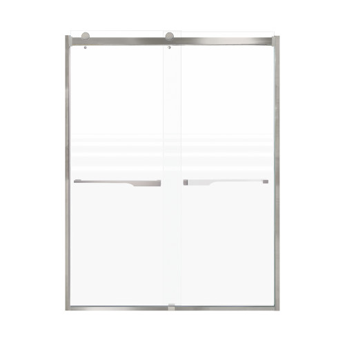 Samuel Mueller Brevity 60-in X 80-in By-Pass Shower Door with 5/16-in Frost Glass and Juliette Handle, Brushed Stainless