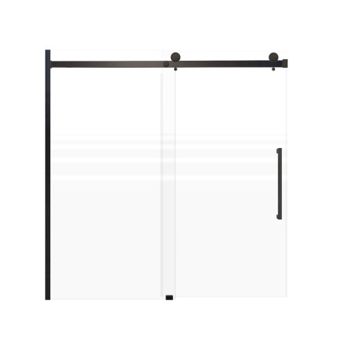 Samuel Mueller Milan 60-in X 60-in Barn Bathtub Door with 5/16-in Frost Glass and Sampson Handle and Knob Handle, Matte Black