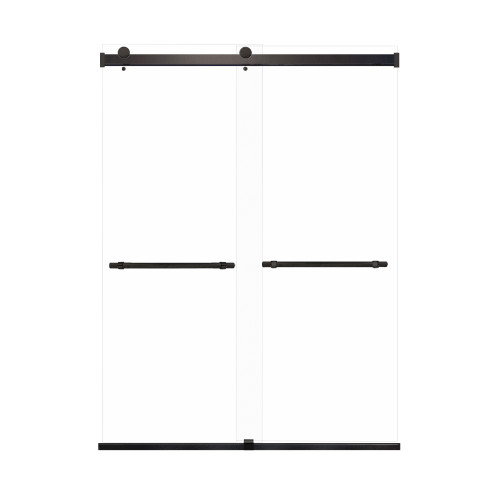 Samuel Mueller Brevity 60-in X 80-in By-Pass Shower Door with 5/16-in Clear Glass and Barrington Knurled Handle, Matte Black