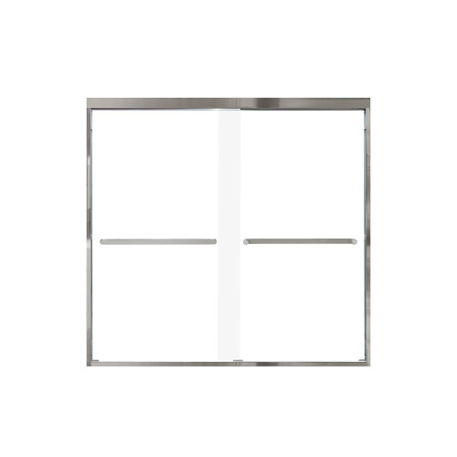 Samuel Mueller Franklin 60-in X 58-in By-Pass Bathtub Door with 5/16-in Clear Glass and Royston Handle, Polished Chrome