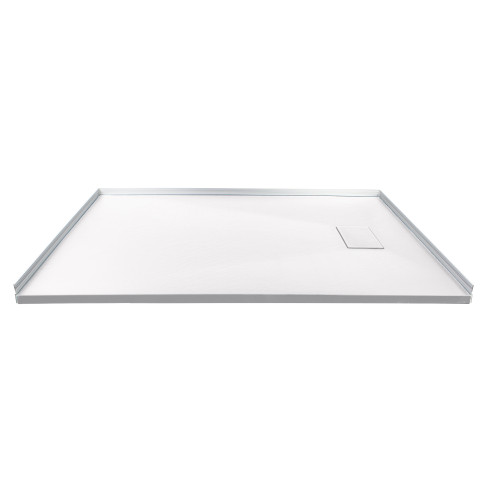 Samuel Mueller SMFZSR6036-31 Trimslate 60-In X 36-In Zero Threshold Tub Replacement Shower Base With End Drain, White