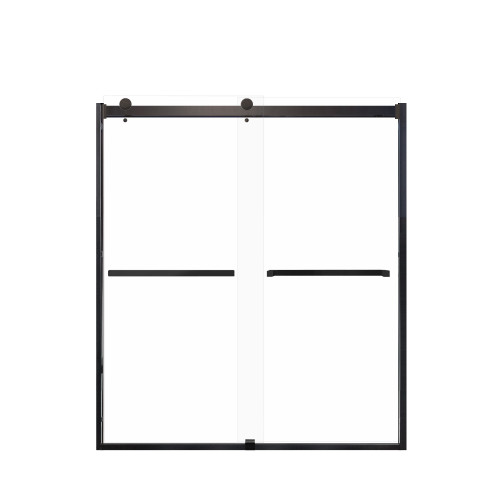 Samuel Mueller Brevity 60-in X 70-in By-Pass Shower Door with 5/16-in Clear Glass and Sampson Handle, Matte Black