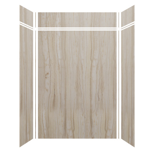 Samuel Mueller Silhouette 60-in x 36-in x 84/12-in Glue to Wall 3-Piece Transition Shower Wall Kit, Jupiter Stone