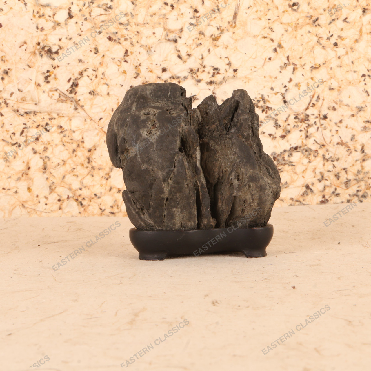 Vintage Japanese Suiseki Mizuishi Viewing Stone with Daiza, Early