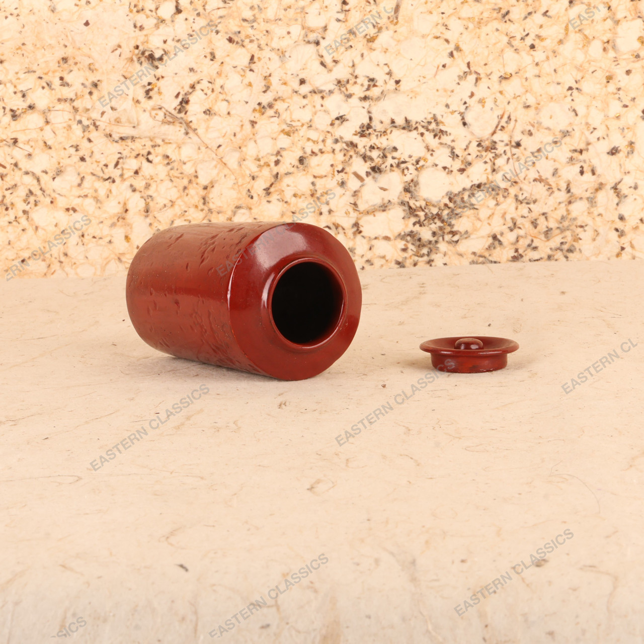 Vintage Japanese Lidded Clay Canister, Late Showa 1966-1989 | SKU