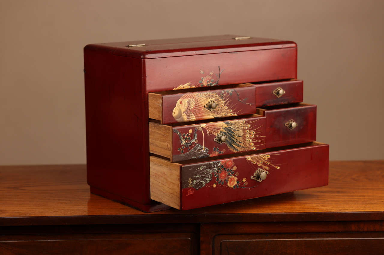 Vintage Japanese Sewing Box / Haribako (22S28)