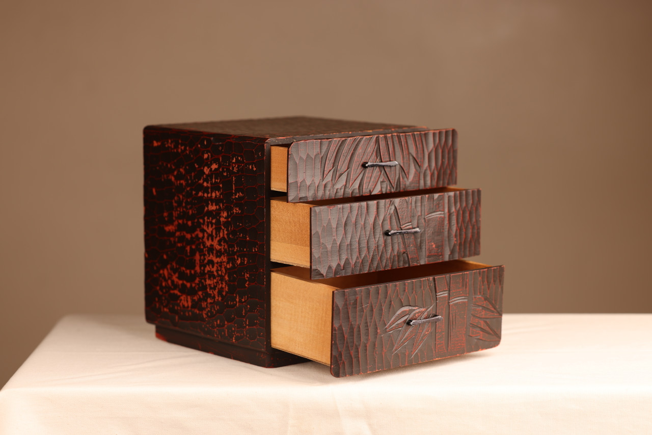 Vintage Japanese Sewing Box / Haribako (22S767)