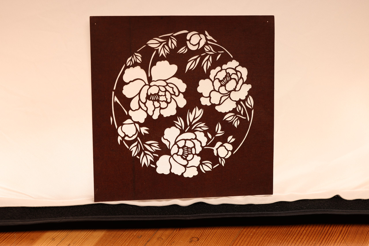 Vintage Japanese Kimoo Stencil Paper Katagami Flower Bird (23M-008)