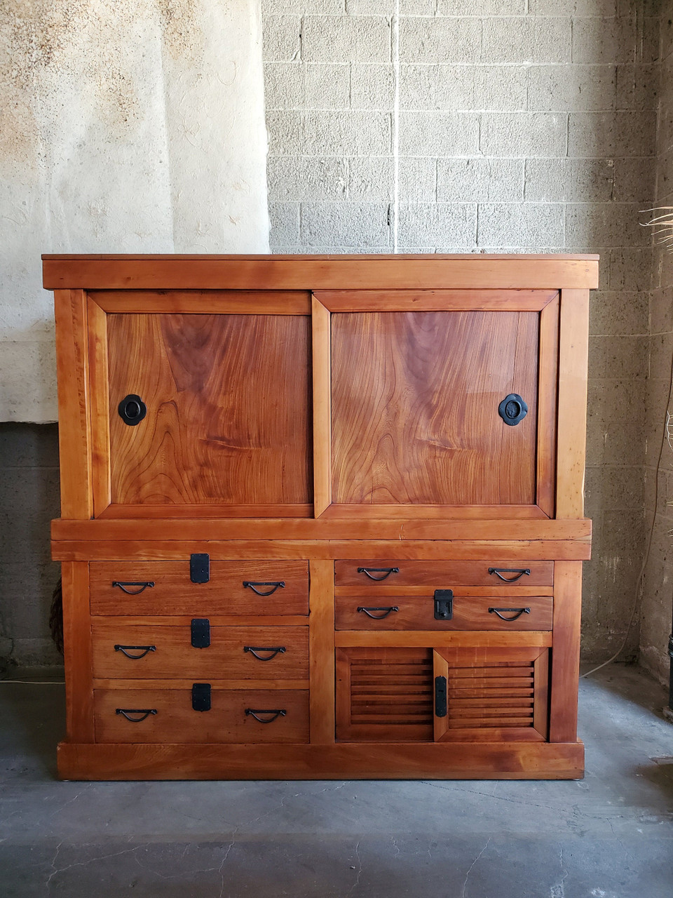 Japanese vintage futon tansu, hinoki wood Eastern Classics