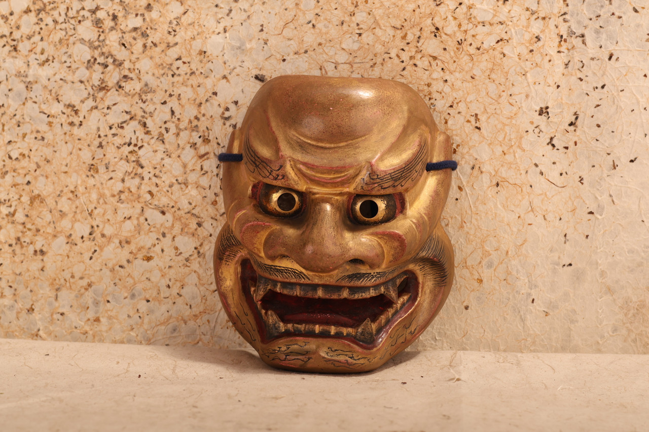 Japanese Large Wooden Otafuku / Okame Mask (23O-382)