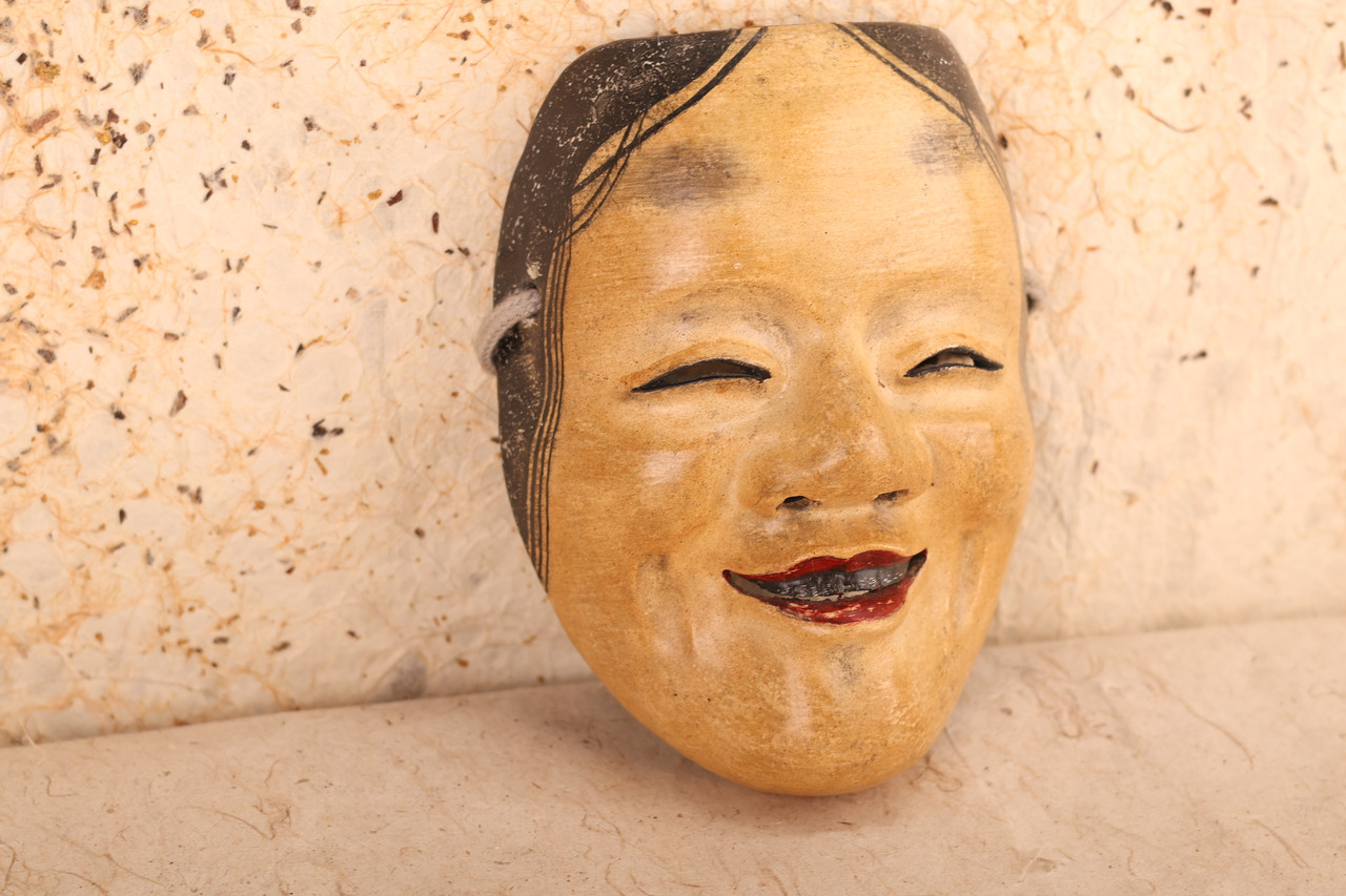 Japanese Wooden Noh Mask Ko Omote (24J-342-20)