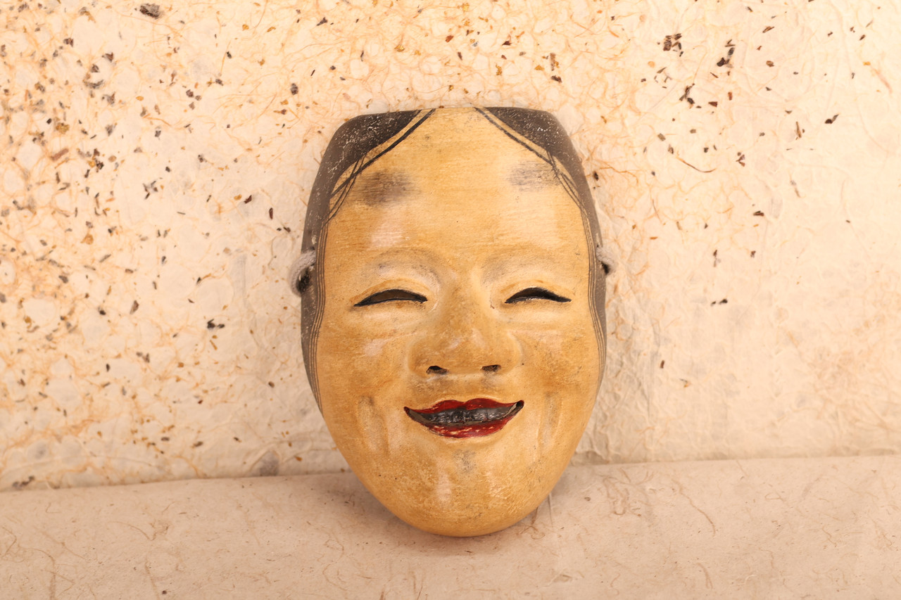 Wooden Noh Mask　木製能面 Japanese Wooden Noh Mask Ko Omote (24J-342-20)