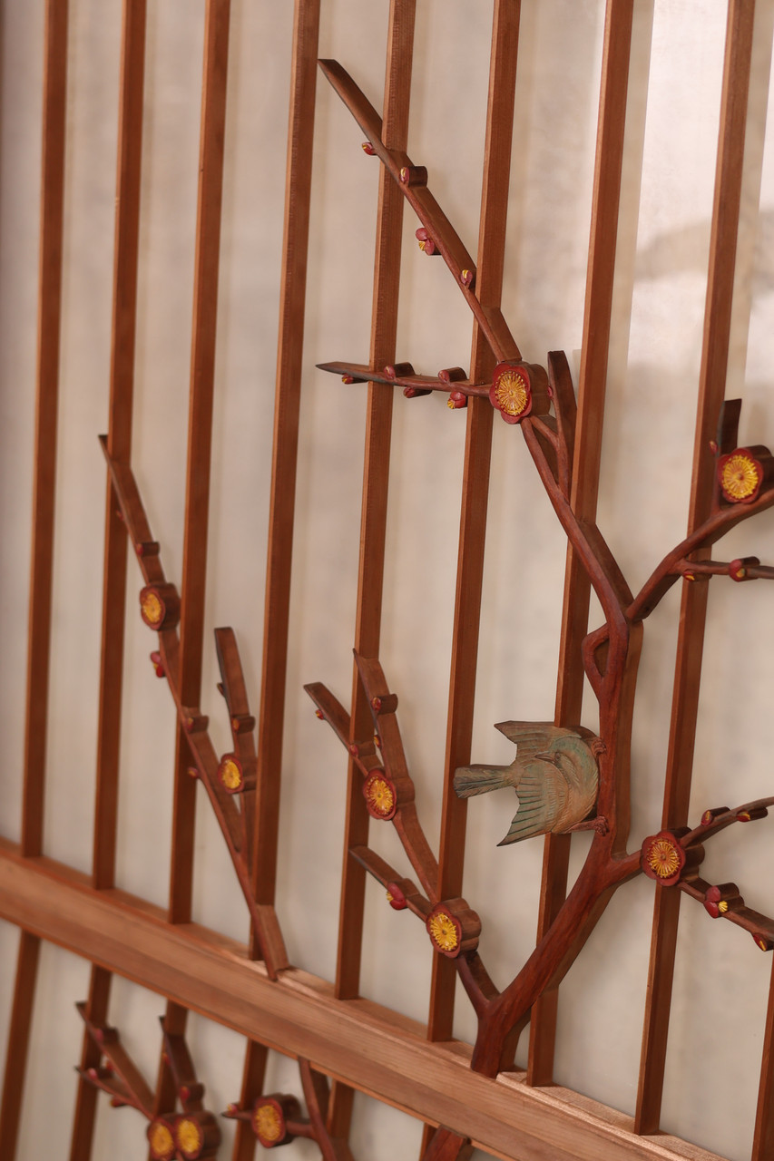 Vintage Japanese Shoin 3 Panels Ranma Lattice (24J-459)