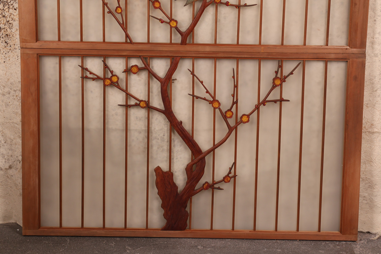 乾山老松 Vintage Japanese Shoin 3 Panels Ranma Lattice (24J-459)